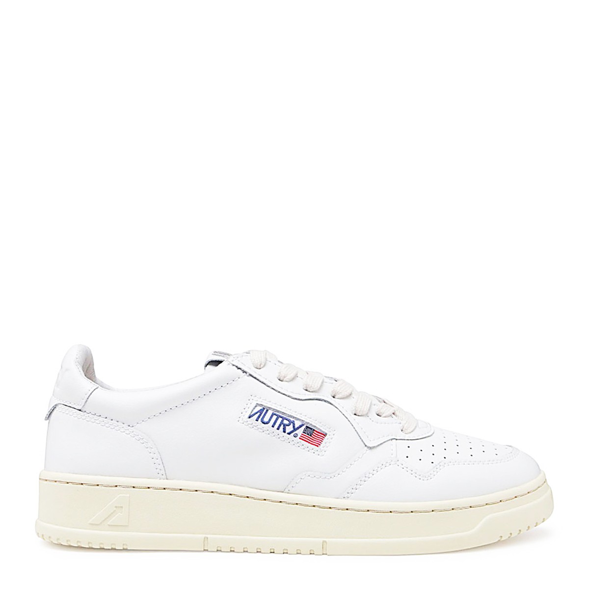 WHITE LEATHER ACTION SNEAKERS