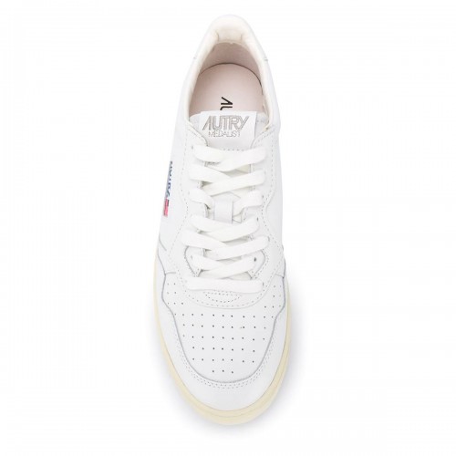 WHITE LEATHER ACTION SNEAKERS