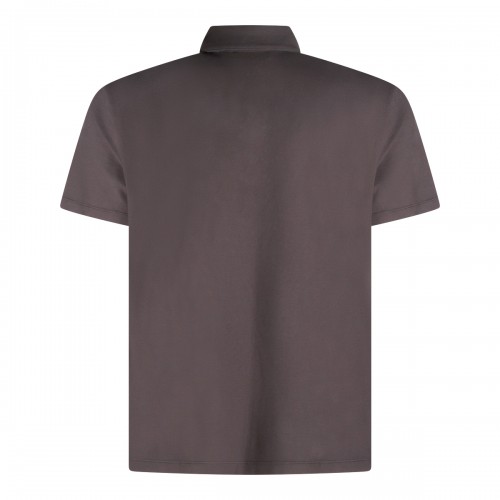 BROWN GREY COTTON POLO SHIRT 2
