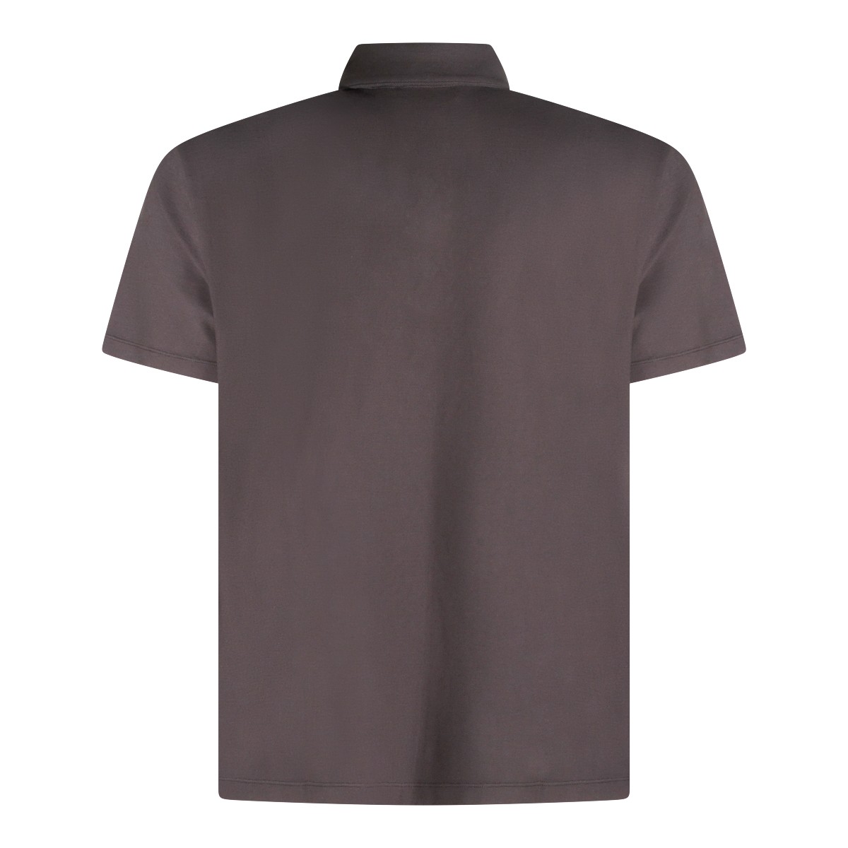 BROWN GREY COTTON POLO SHIRT