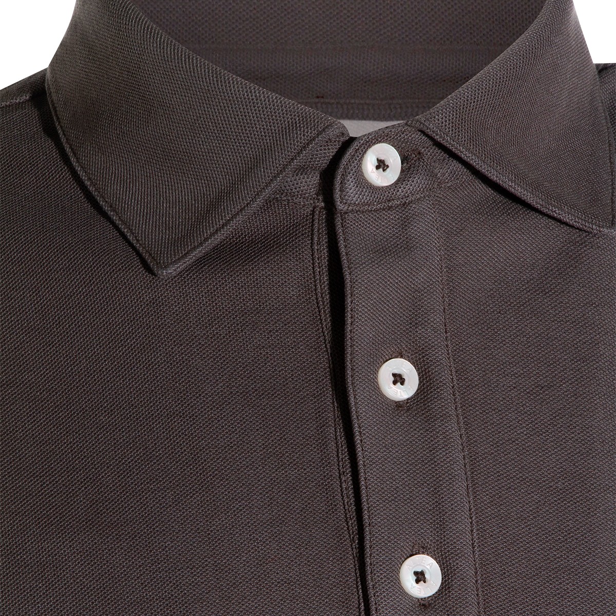 BROWN GREY COTTON POLO SHIRT