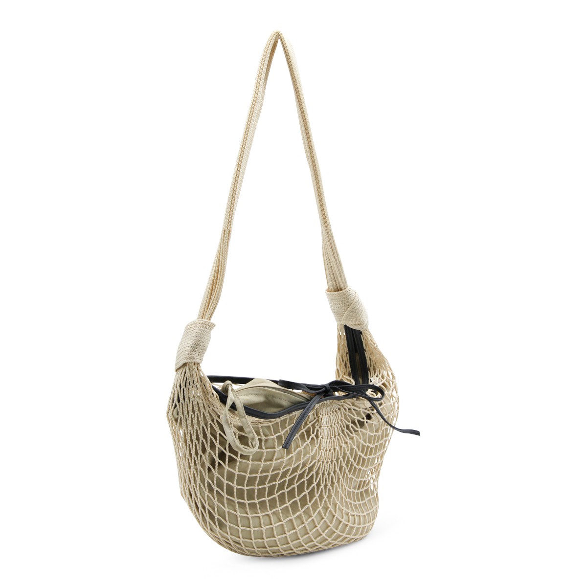 LIGHT BEIGE CROISSANT FILT SHOULDER BAG