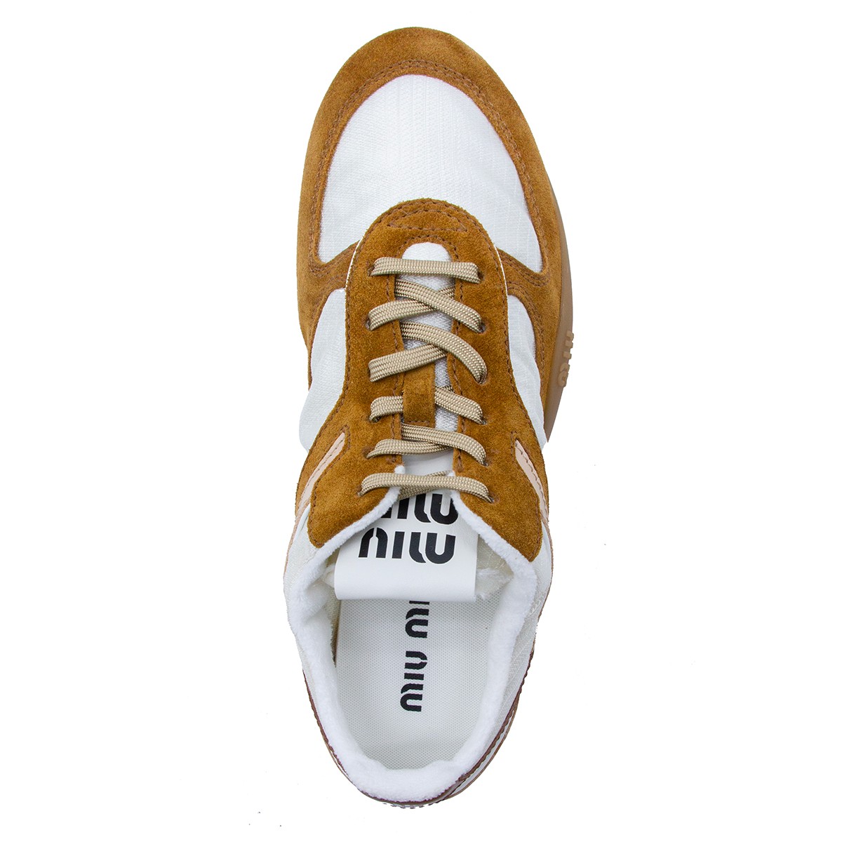 WHITE AND BROWN SNEAKERS