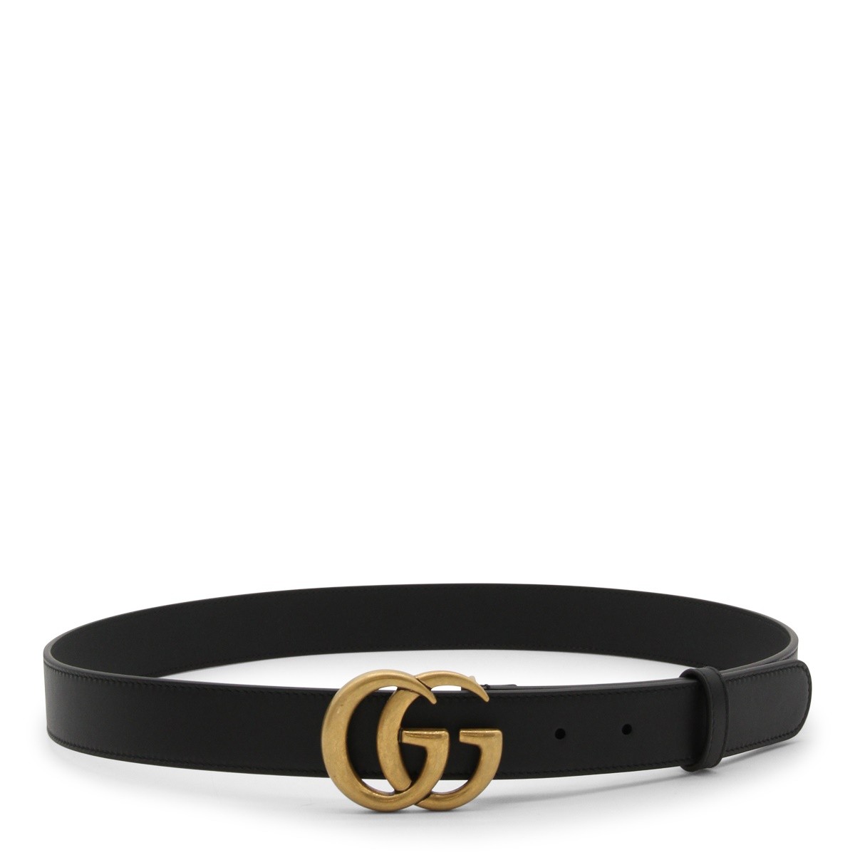 BLACK LEATHER GG BELT