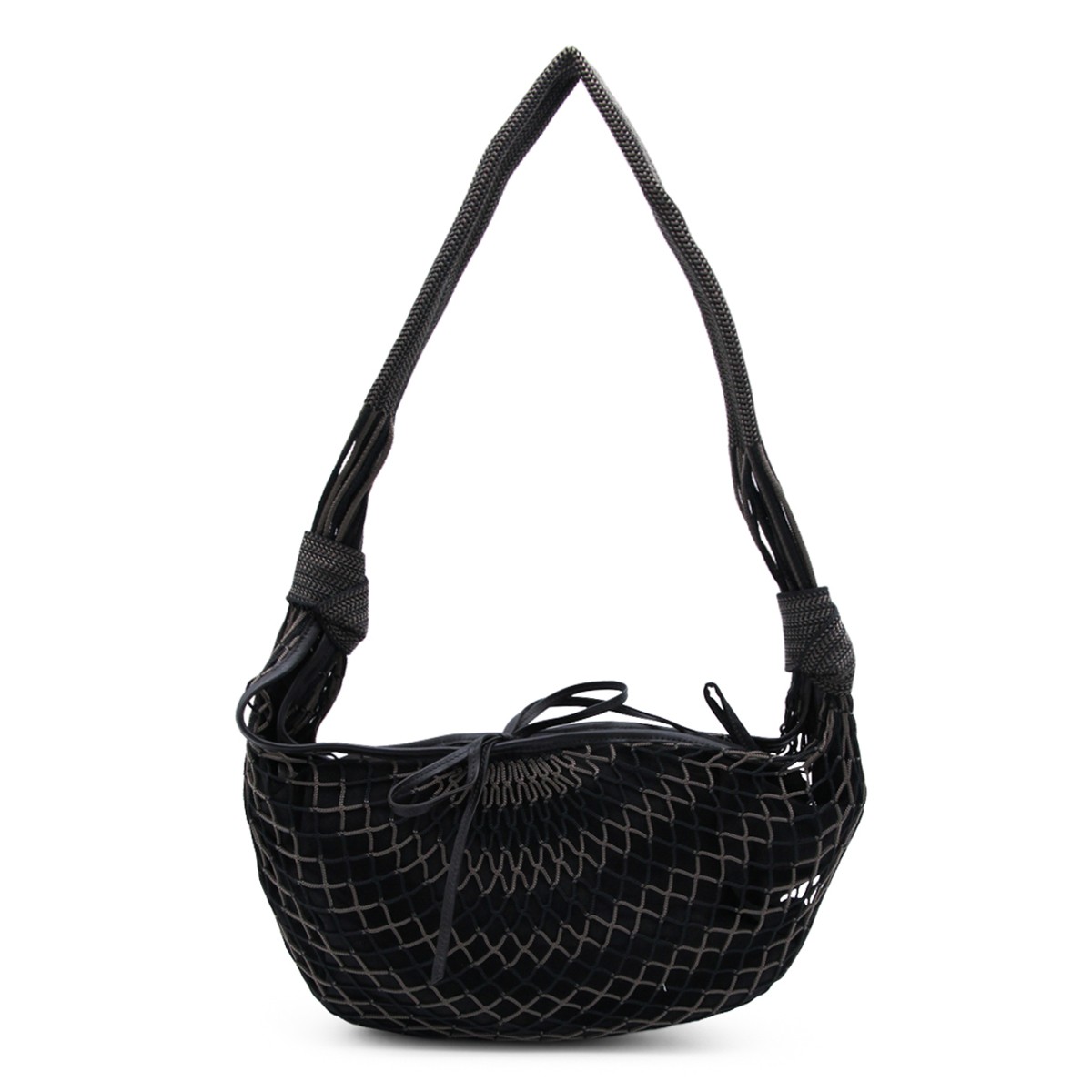 DARK BROWN CROISSANT FILT SHOULER BAG