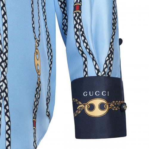 LIGHT BLUE SILK SHIRT