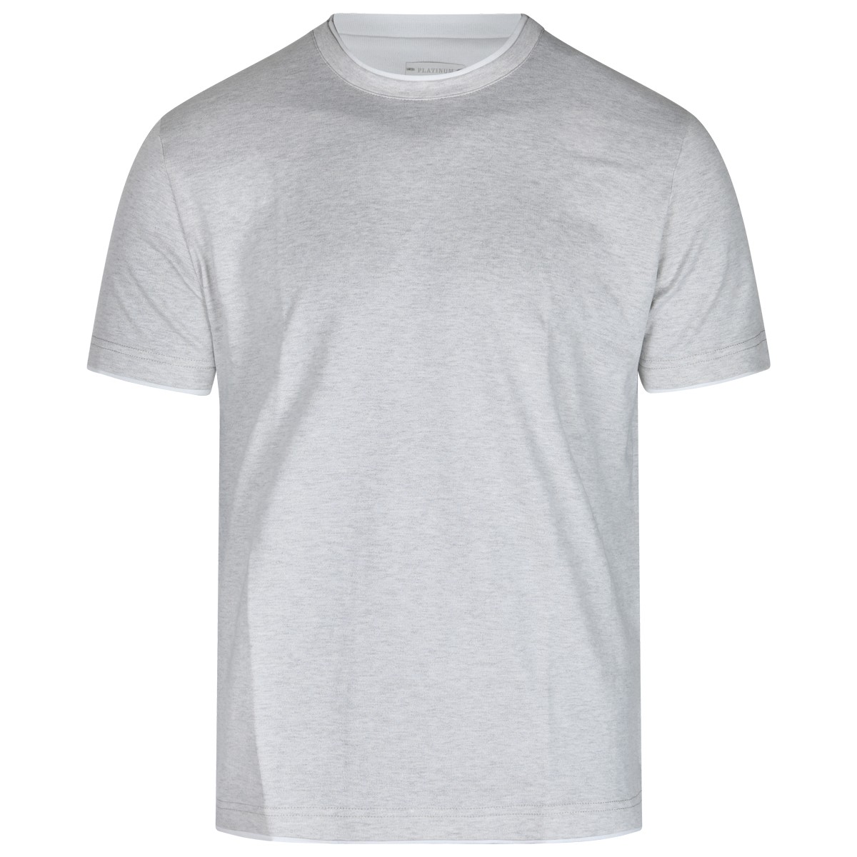 GREY AND WHITE COTTON T-SHIRT