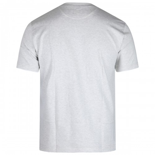 GREY AND WHITE COTTON T-SHIRT