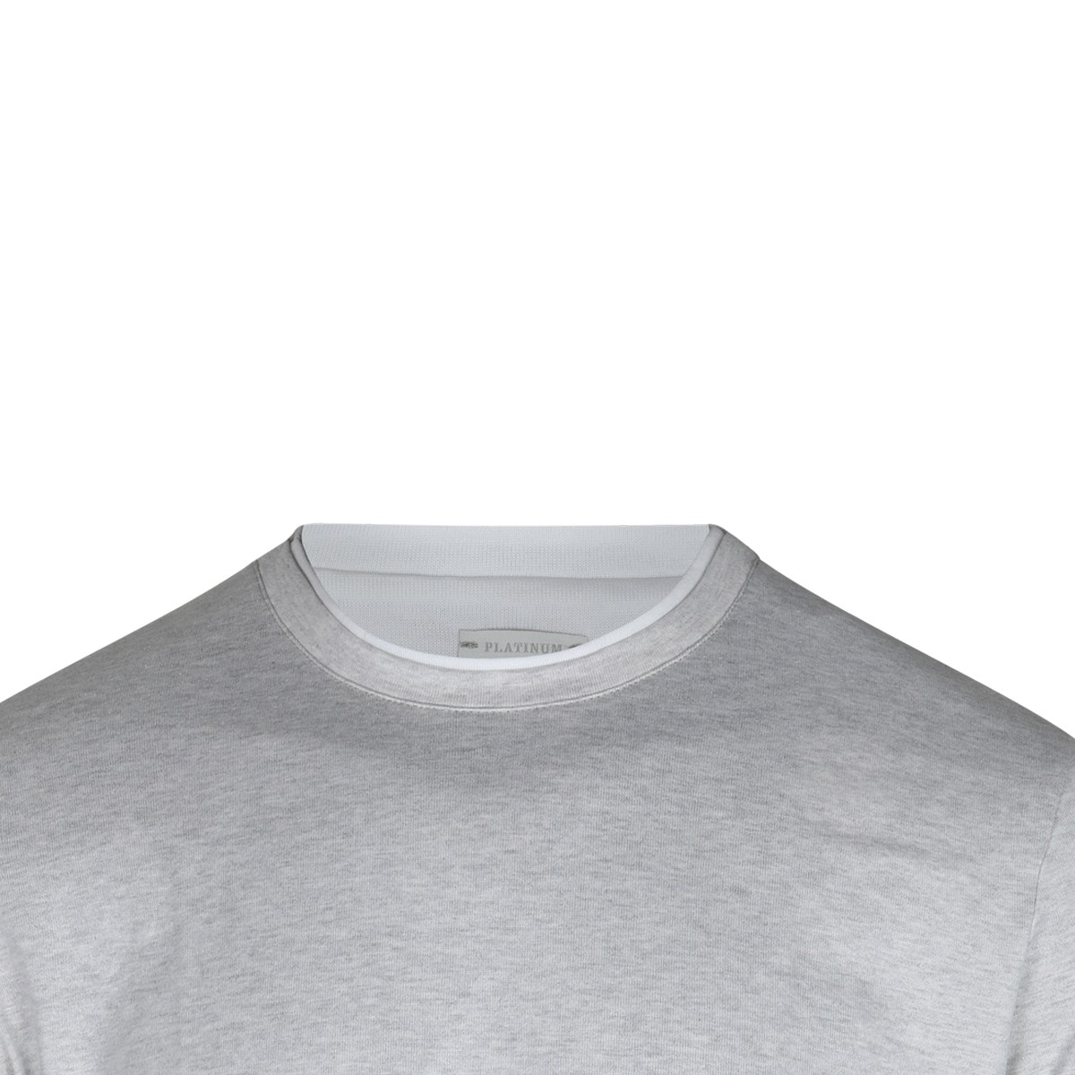 GREY AND WHITE COTTON T-SHIRT