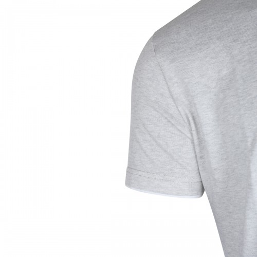 GREY AND WHITE COTTON T-SHIRT
