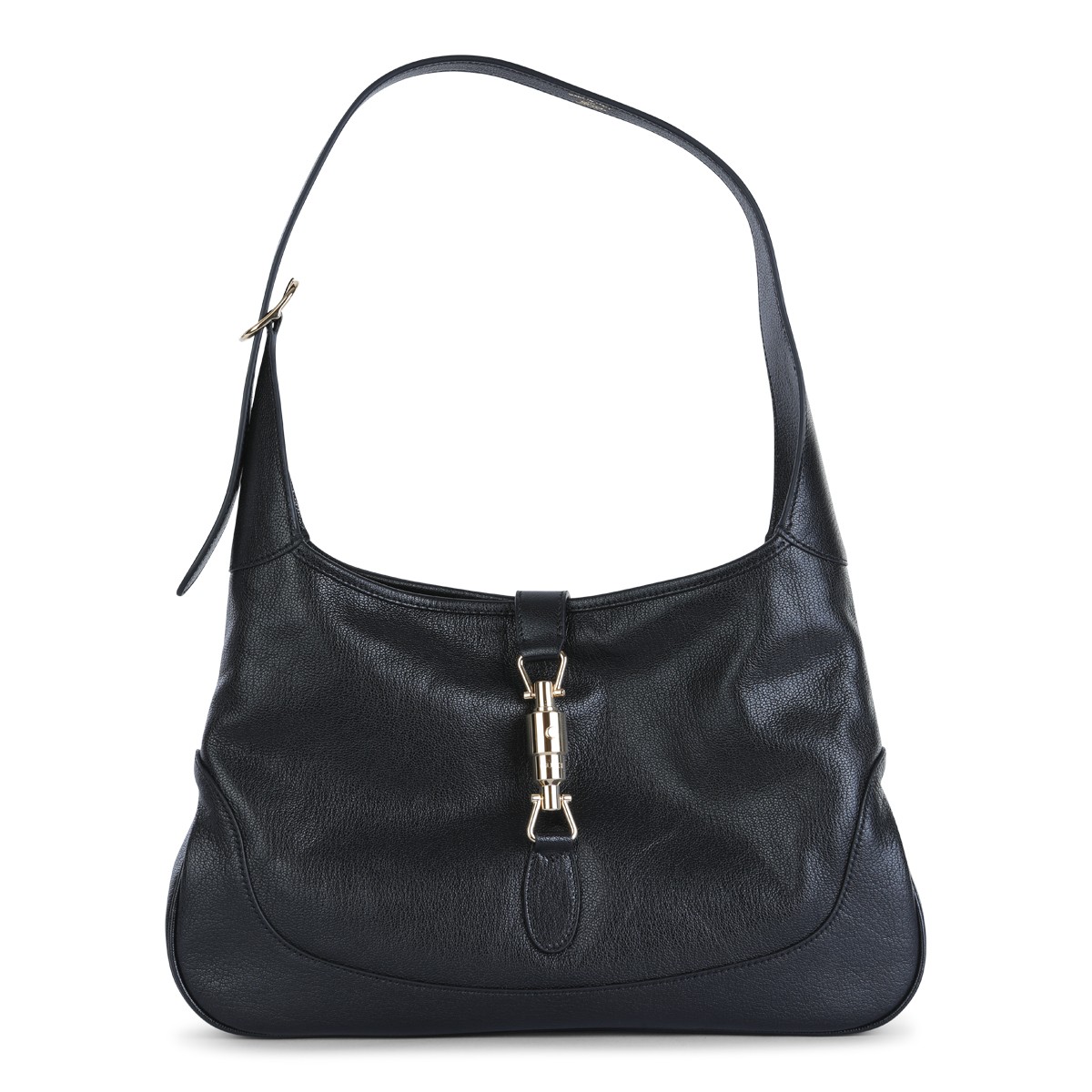 BLACK LEATHER JACKIE HOBO MEDIUM...