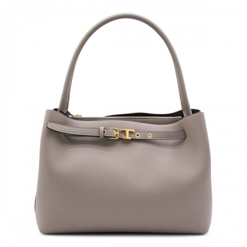 GREY LEATHER TOTES