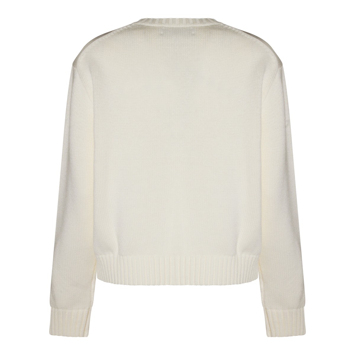 WHITE COTTON BEAR SWEATER