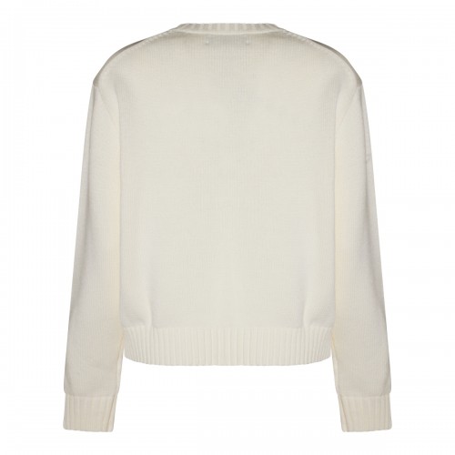 WHITE COTTON BEAR SWEATER