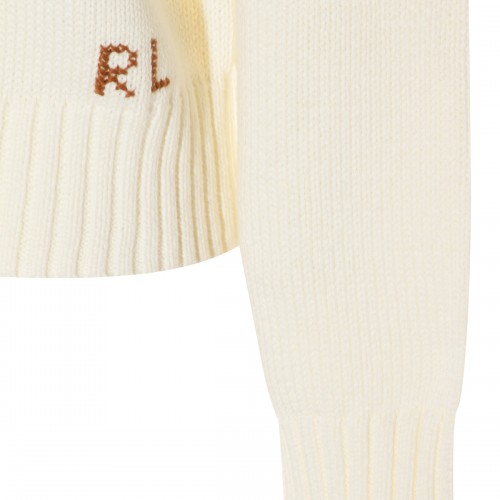 WHITE COTTON BEAR SWEATER