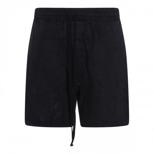 BLACK LINEN SHORTS