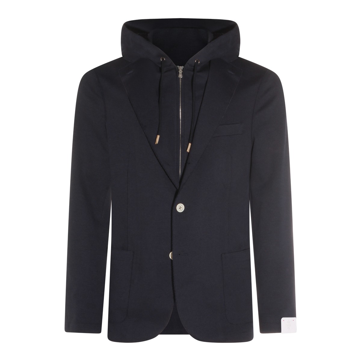 BLUE COTTON BLEND BLAZER