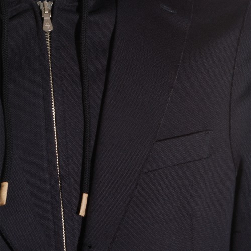 BLUE COTTON BLEND BLAZER