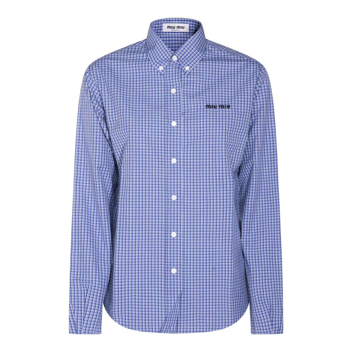 LIGHT BLUE COTTON CHECK SHIRT