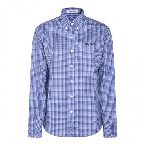 LIGHT BLUE COTTON CHECK SHIRT