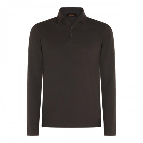 DARK GREY COTTON POLO SHIRT