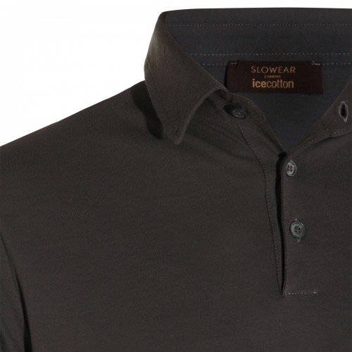 DARK GREY COTTON POLO SHIRT