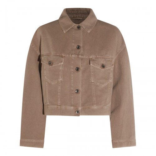 BROWN COTTON LINEN BLEND...