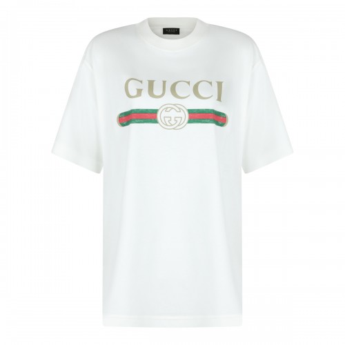 WHITE COTTON T-SHIRT