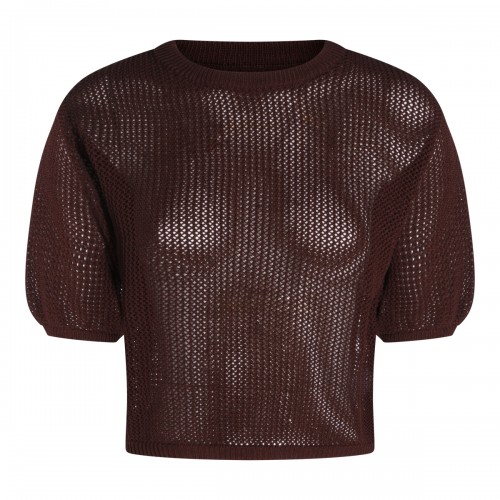 BROWN COTTON KNITWEAR