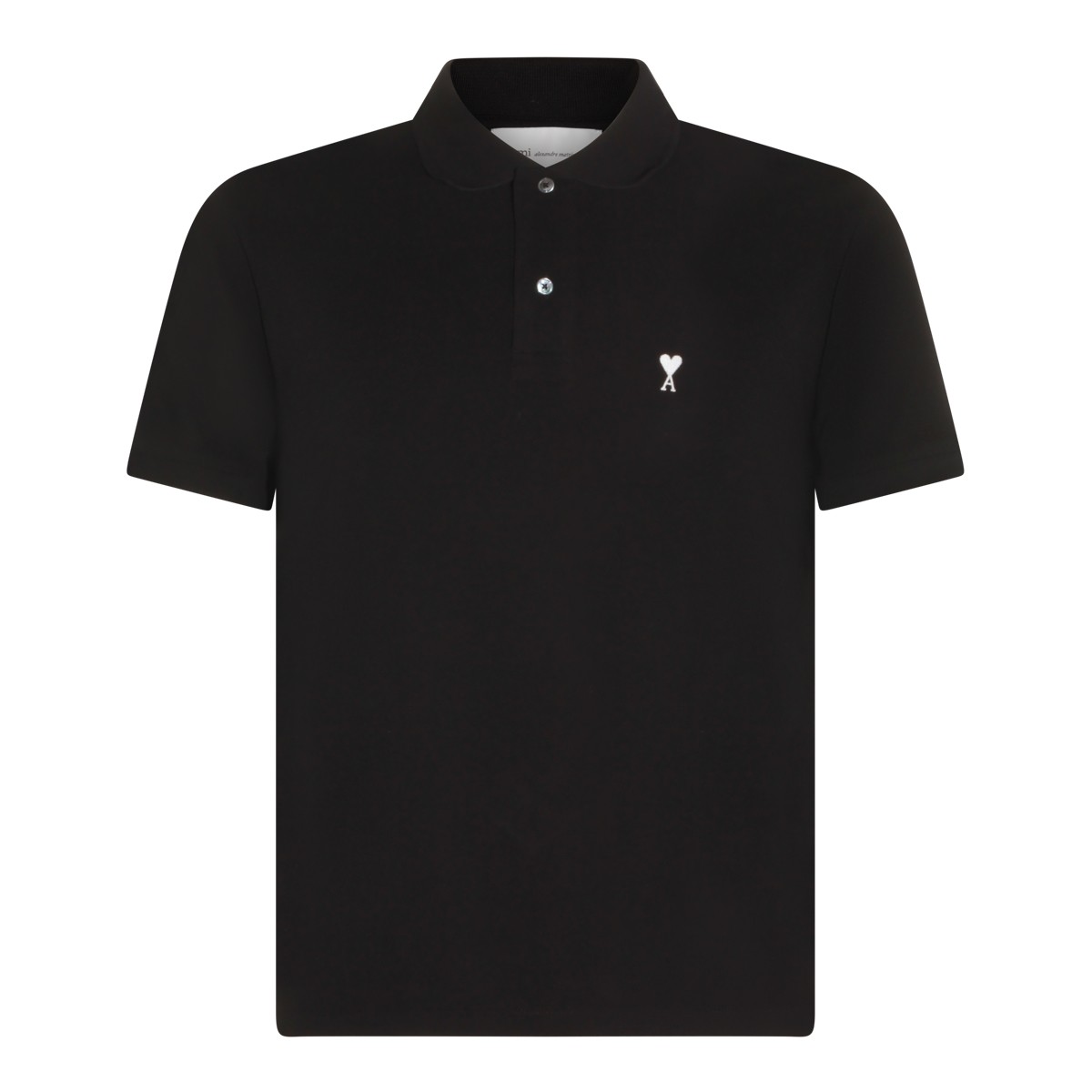 BLACK COTTON AMI DE COEUR POLO SHIRT