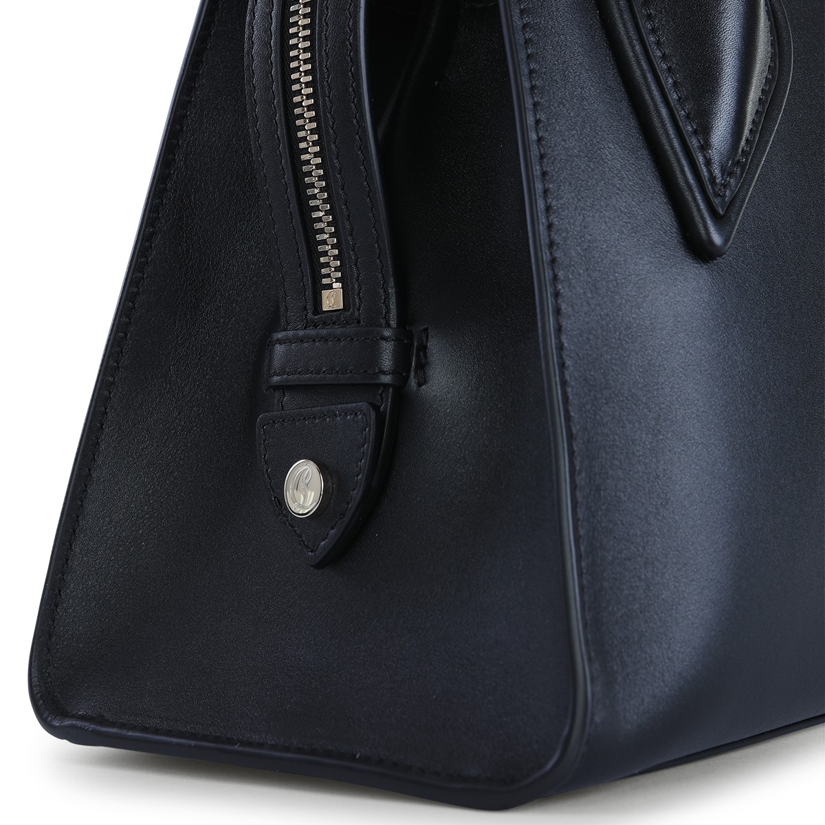BLACK LEATHER VENUS MEDIUM SHOULDER BAG
