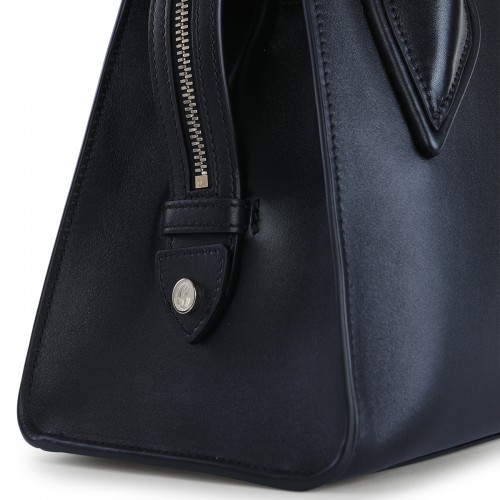 BLACK LEATHER VENUS MEDIUM SHOULDER BAG