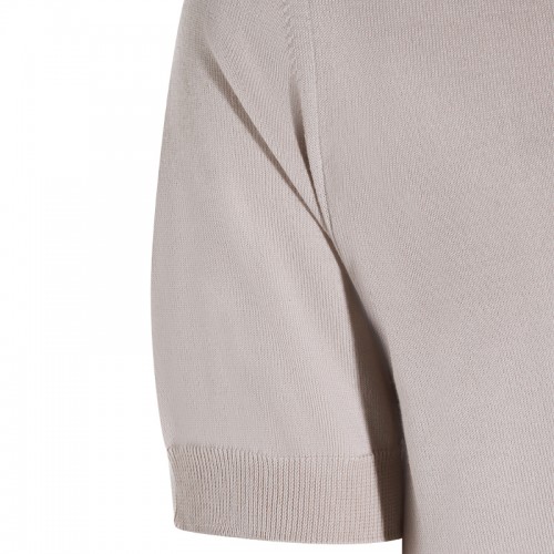 LIGHT BEIGE COTTON POLO SHIRT