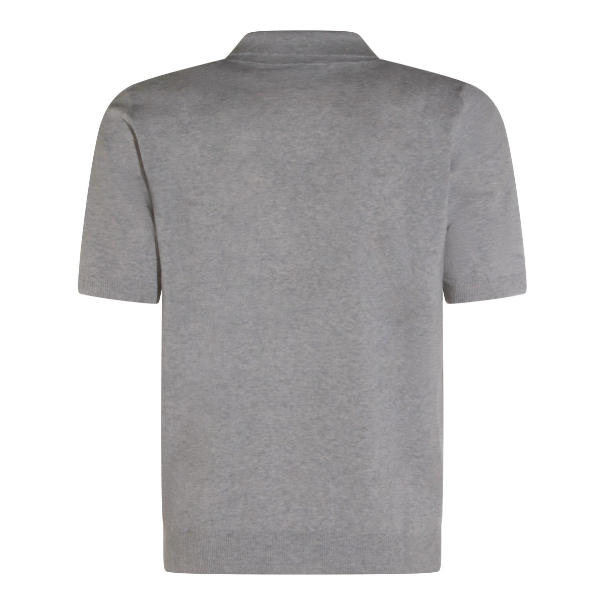 GREY LINEN COTTON BLEND POLO SHIRT