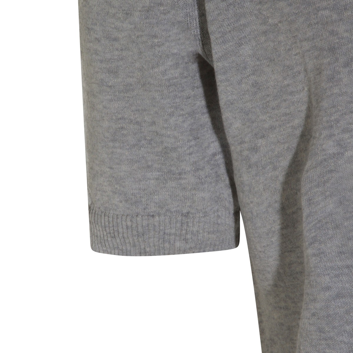 GREY LINEN COTTON BLEND POLO SHIRT