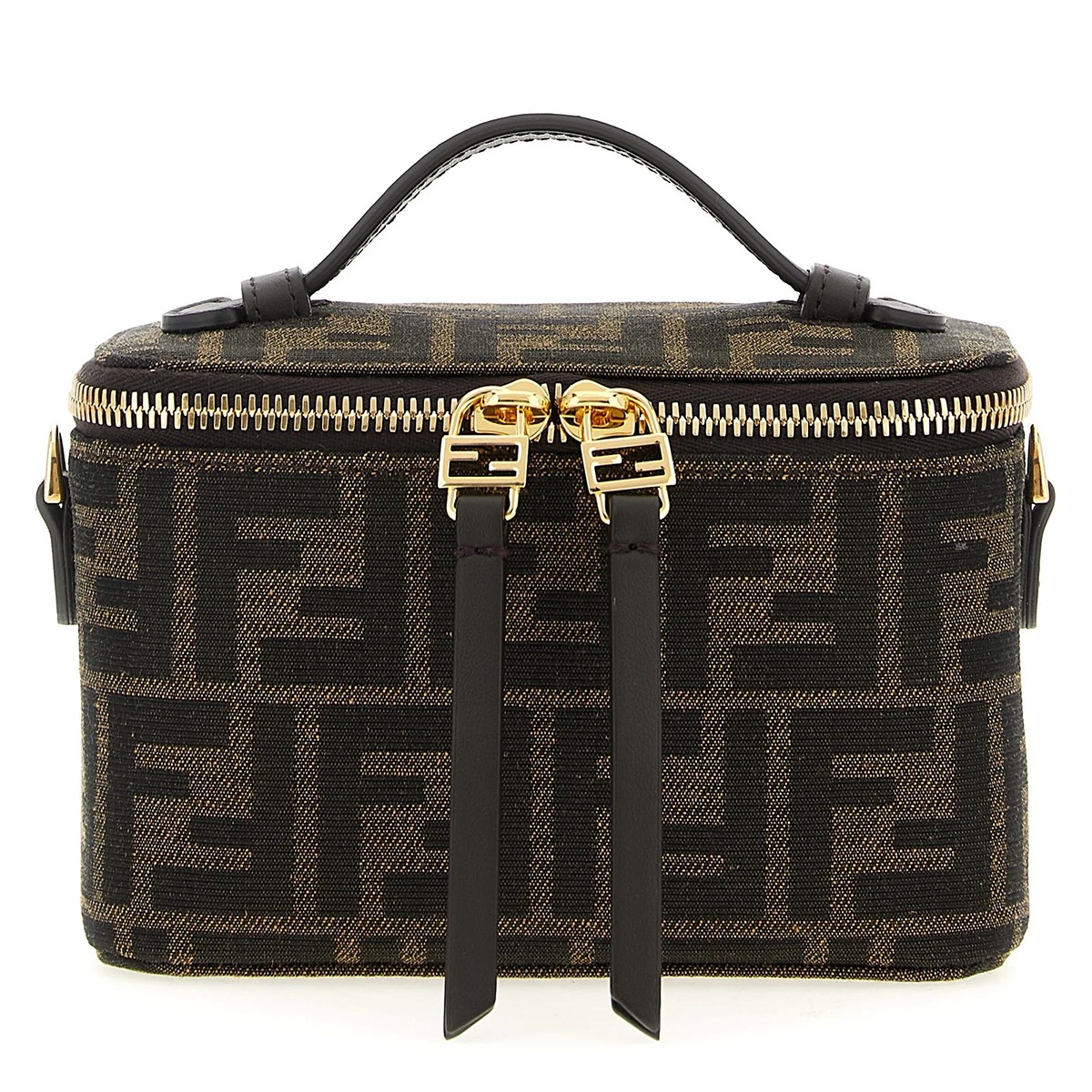 BROWN VANITY TOP HANDLE BAG