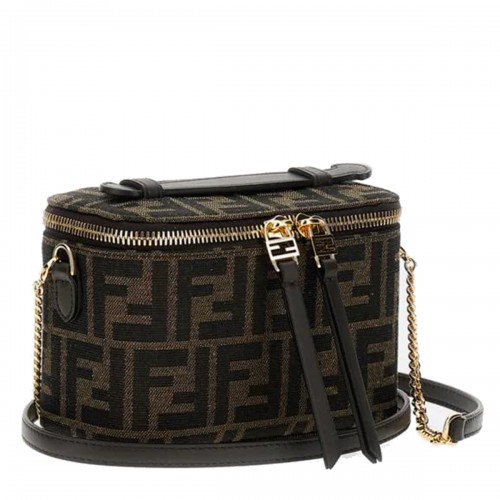 BROWN VANITY TOP HANDLE BAG