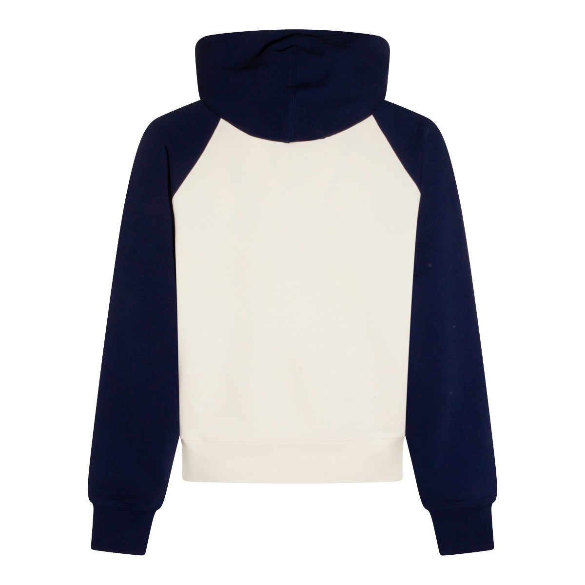 WHITE AND BLUE COTTON SWEATSHIRT