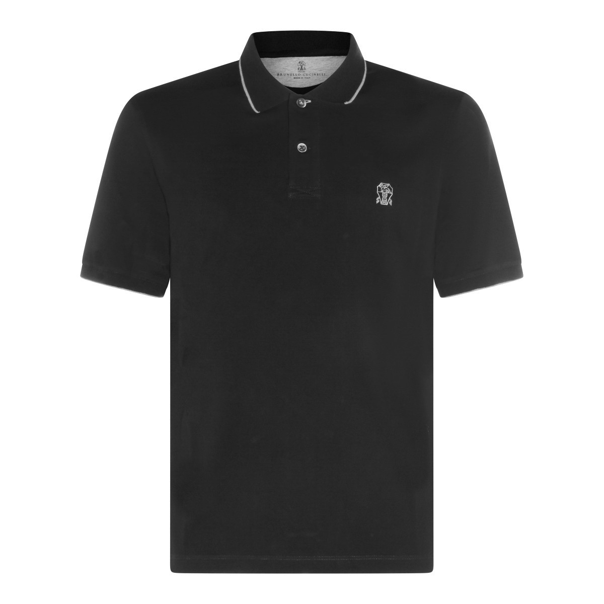 BLACK COTTON POLO SHIRT