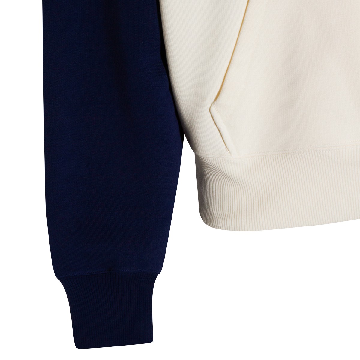 WHITE AND BLUE COTTON SWEATSHIRT