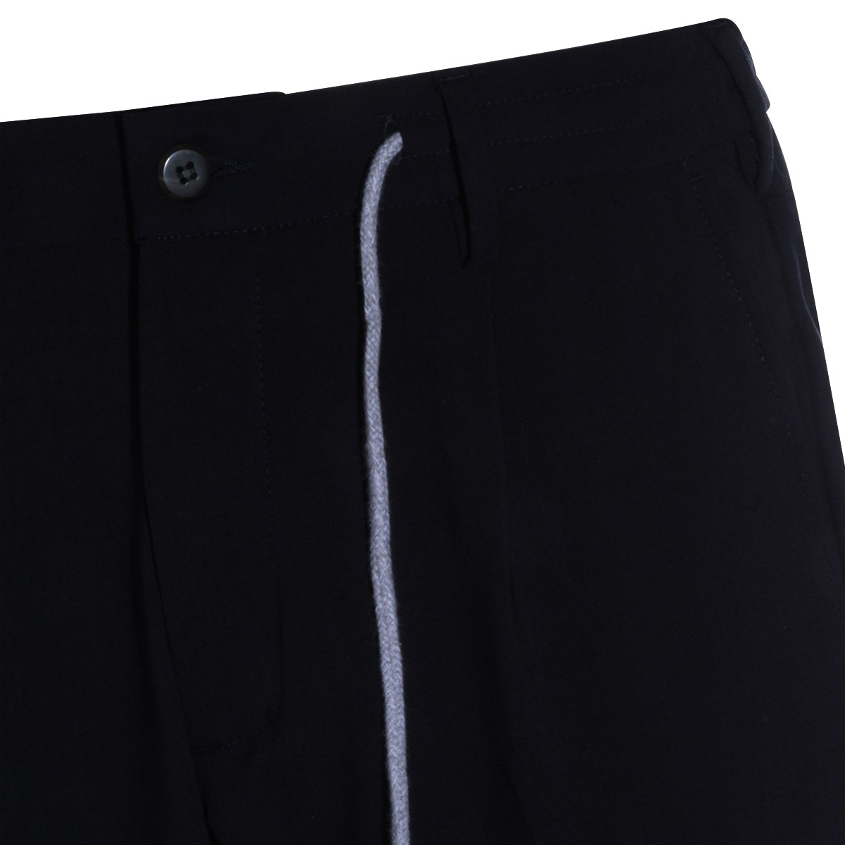 BLUE WOOL STRETCH PANTS