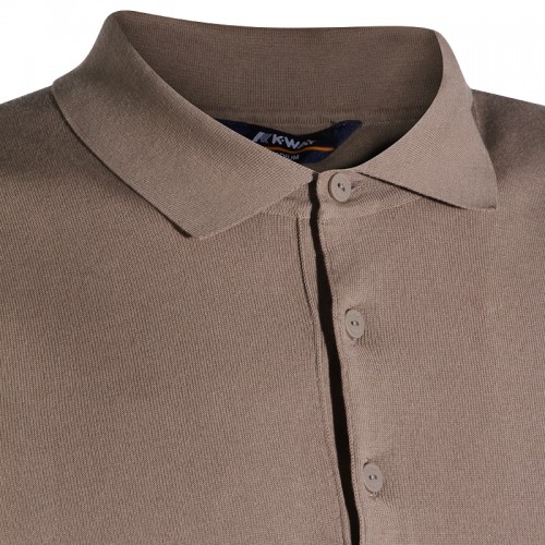 BEIGE TAUPE COTTON POLO SHIRT