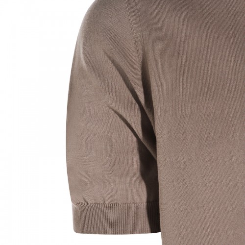 BEIGE TAUPE COTTON POLO SHIRT