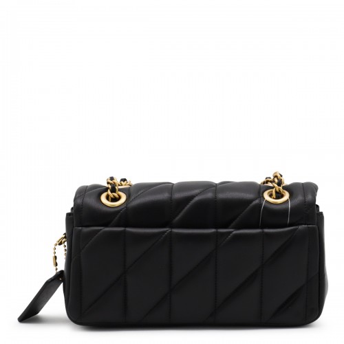 BLACK LEATHER QUILTED TABBY SHOULDER BAG 20