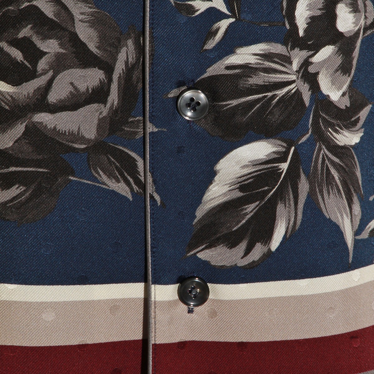 NAVY AND RED SILK SHIRT