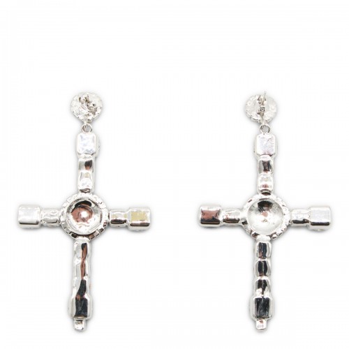 CRYSTAL METAL EARRINGS