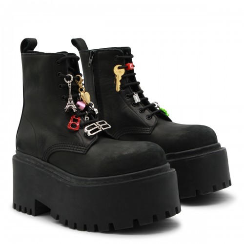 BLACK LEATHER STRIKE BOOTS 2