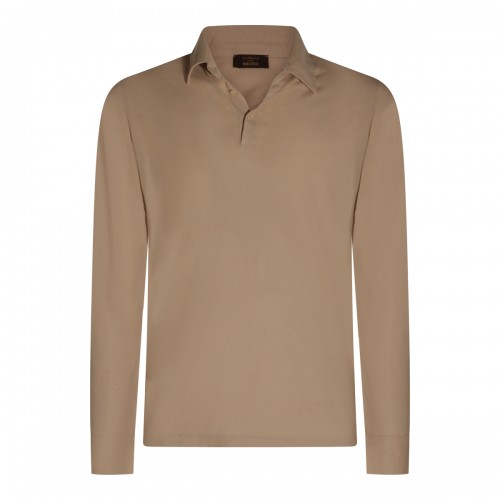 BROWN COTTON POLO SHIRT
