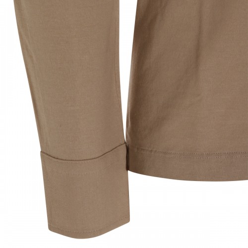 BROWN COTTON POLO SHIRT