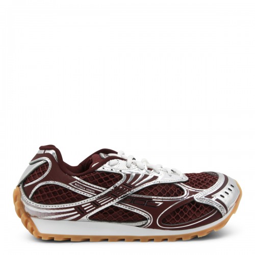 BURGUNDY AND SILVER ORBIT SNEAKERS